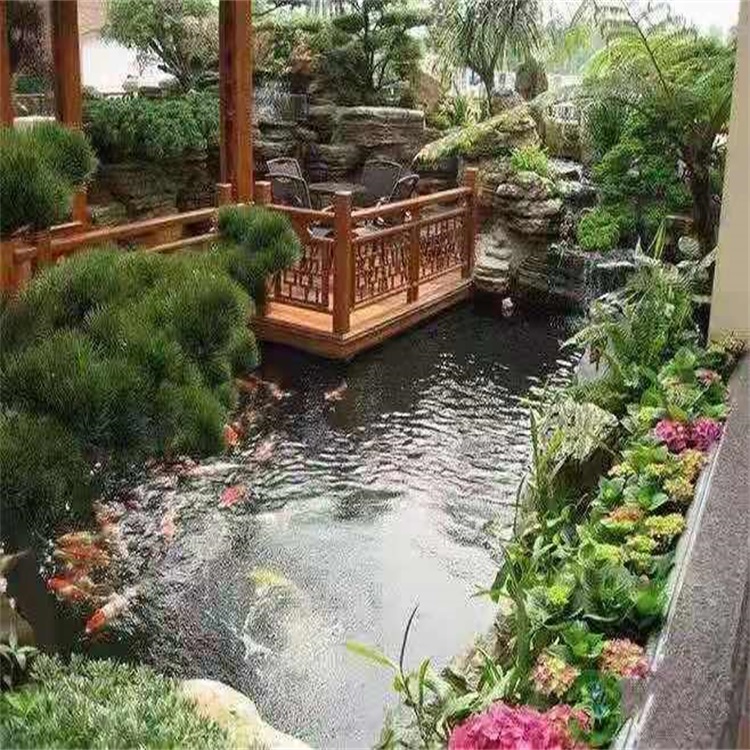 临夏别墅庭院景观设计鱼池